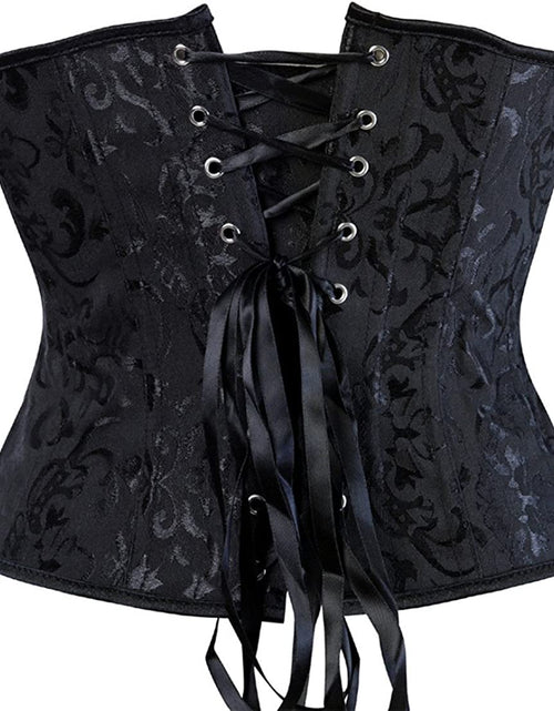 Load image into Gallery viewer, Women&#39;S Lace up Boned Jacquard Brocade Waist Training Underbust Corset
