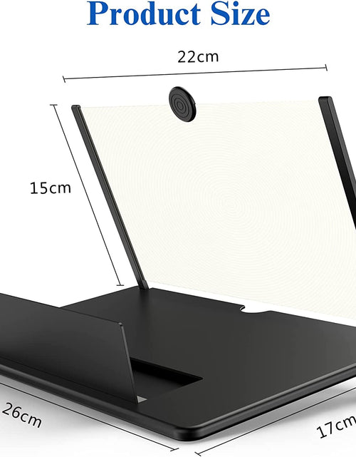 Load image into Gallery viewer, 12&quot; Screen Magnifier for Cell Phone -3D HD Magnifying Projector Screen Enlarger for Movies, Videos and Gaming – Foldable Phone Stand Holder with Screen Amplifier–Compatible with All Smartphones
