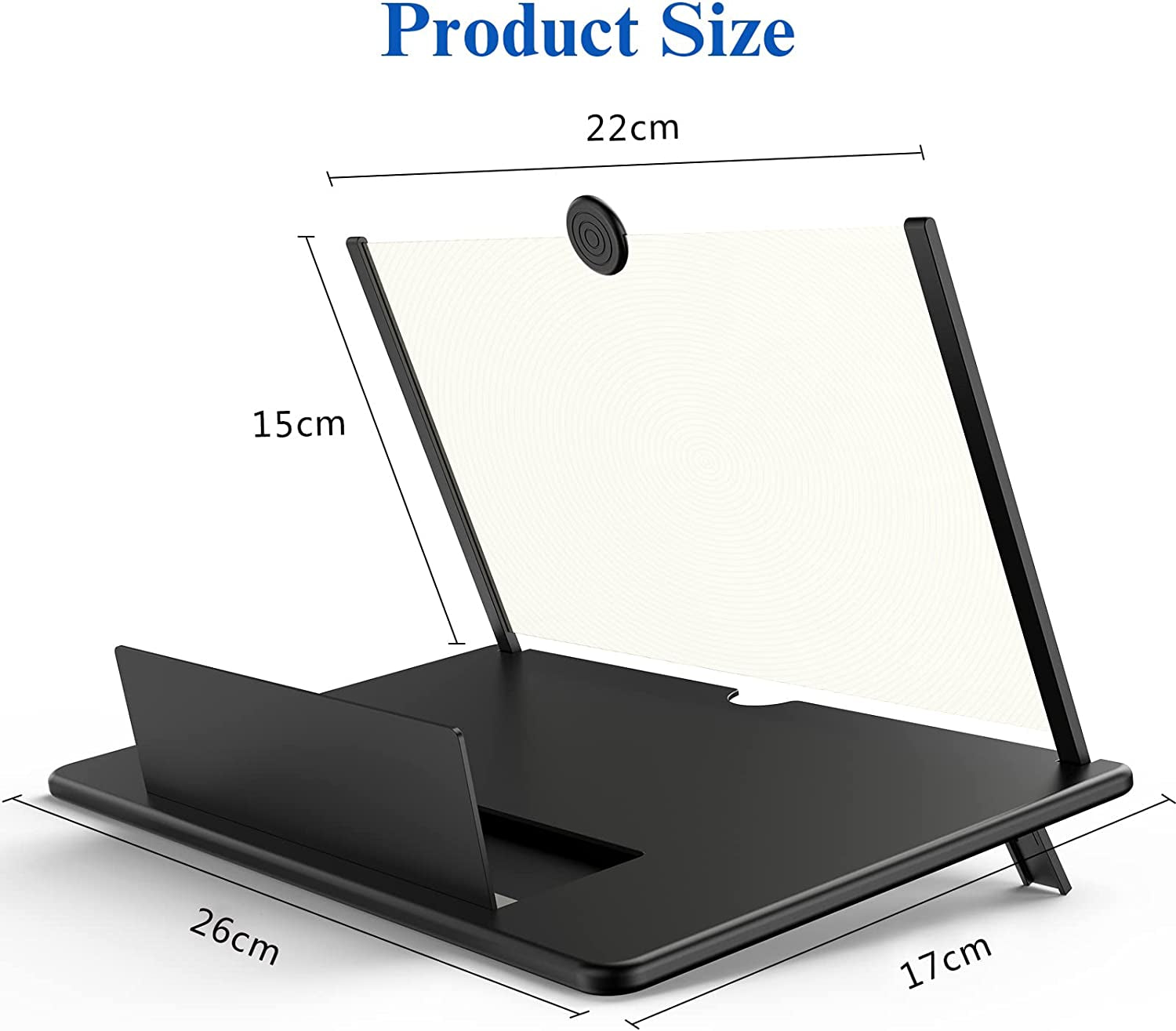 12" Screen Magnifier for Cell Phone -3D HD Magnifying Projector Screen Enlarger for Movies, Videos and Gaming – Foldable Phone Stand Holder with Screen Amplifier–Compatible with All Smartphones